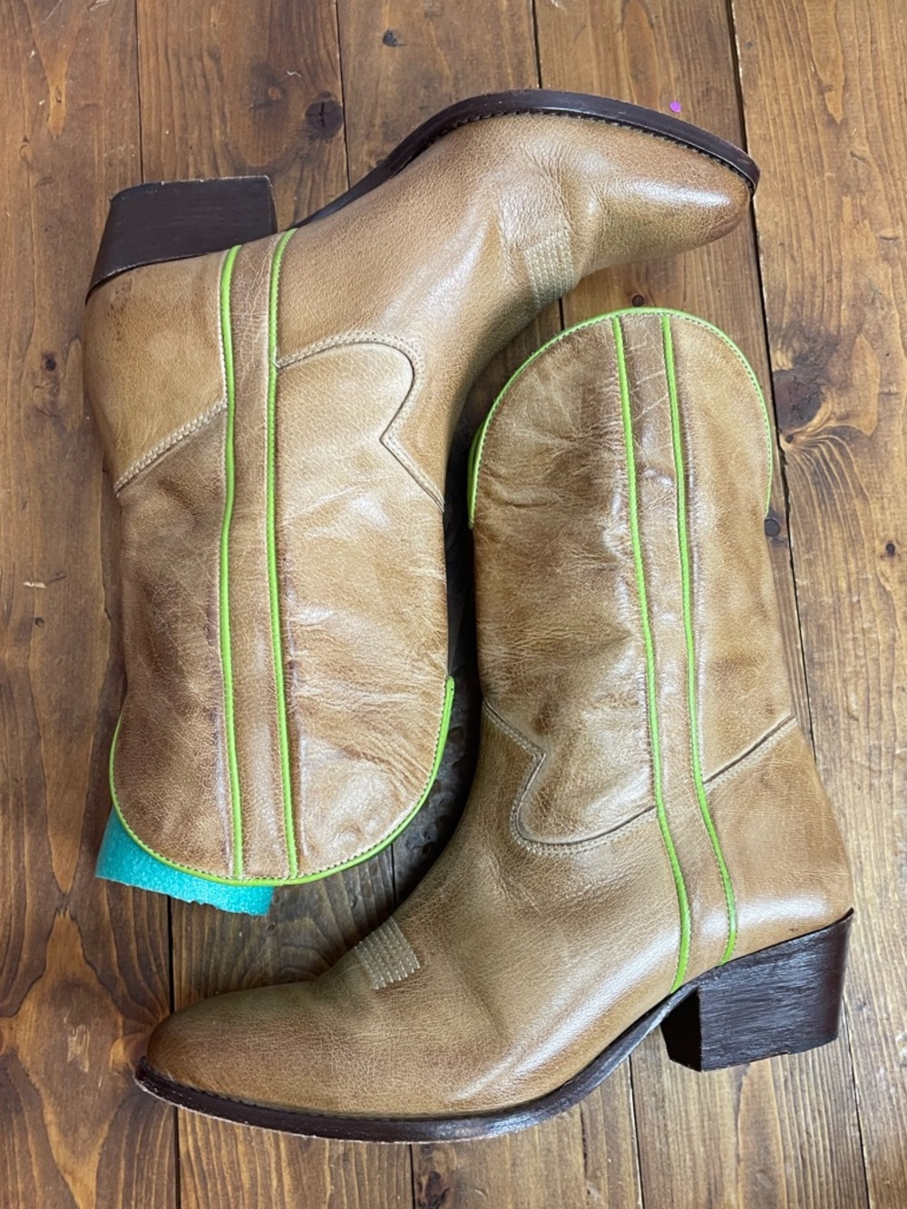 Free People Borderline Western Boots tan leather womens size 37.5 - Picture 5 of 9